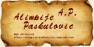 Alimpije Paskulović vizit kartica